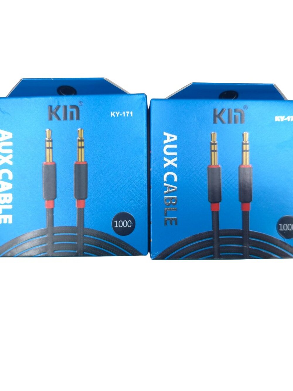Kin KY 171 2 Pack 3 5mm Aux Cable Male To Male Braided Audio Cord New